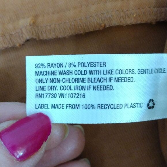 A New Day Nutmeg Brown High Waist Cuffed Rayon Pants Plussize 18 - Picture 16 of 16